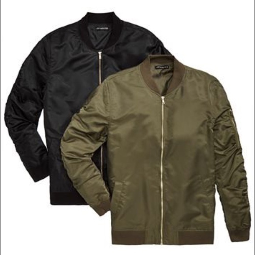 Jaywalker Olive Nylon Bomber Jacket